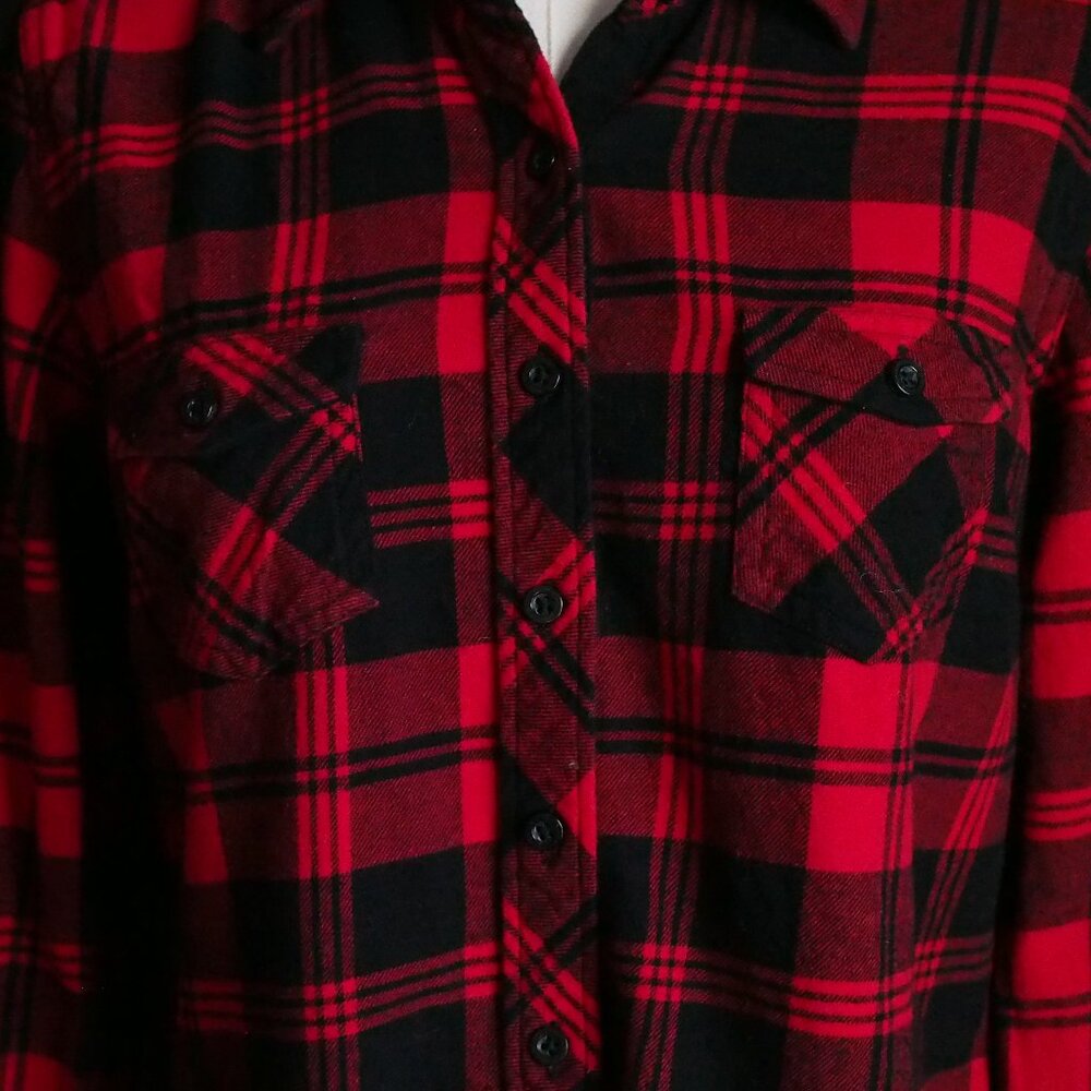 Original Weatherproof Vintage | Plaid Flannel Shirt in Red & Black - Picture 3 of 6